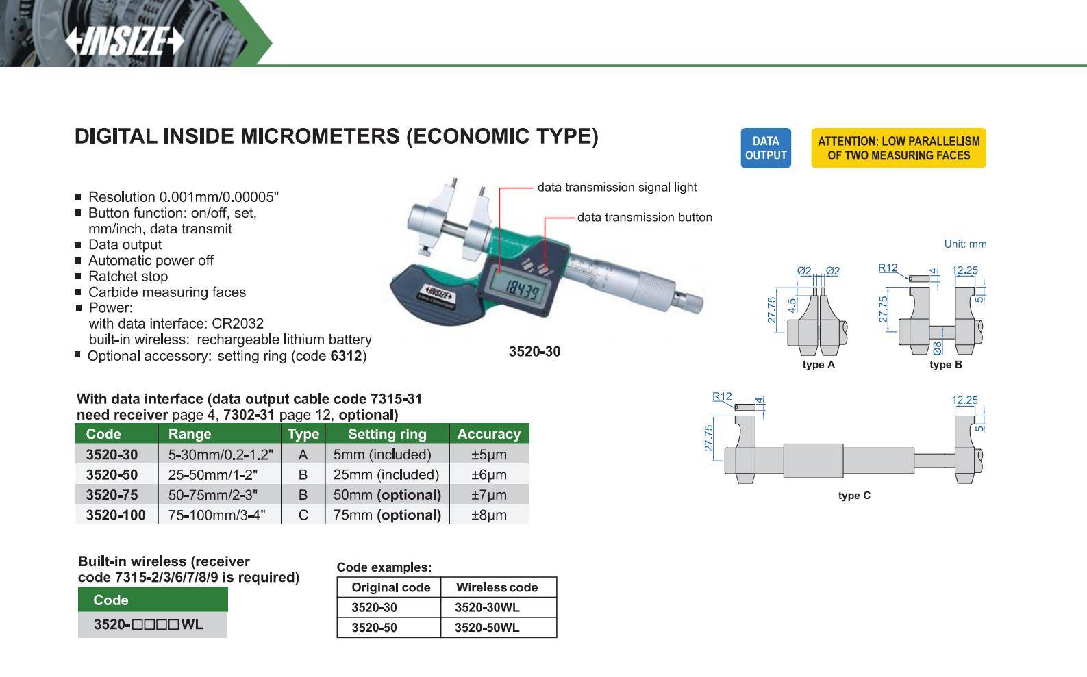 میکرومتر مدل 100-3520