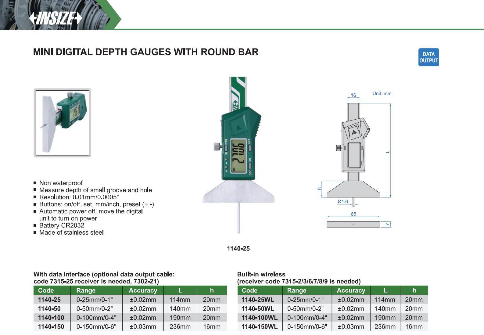 عمق سنج مدل 50-1140