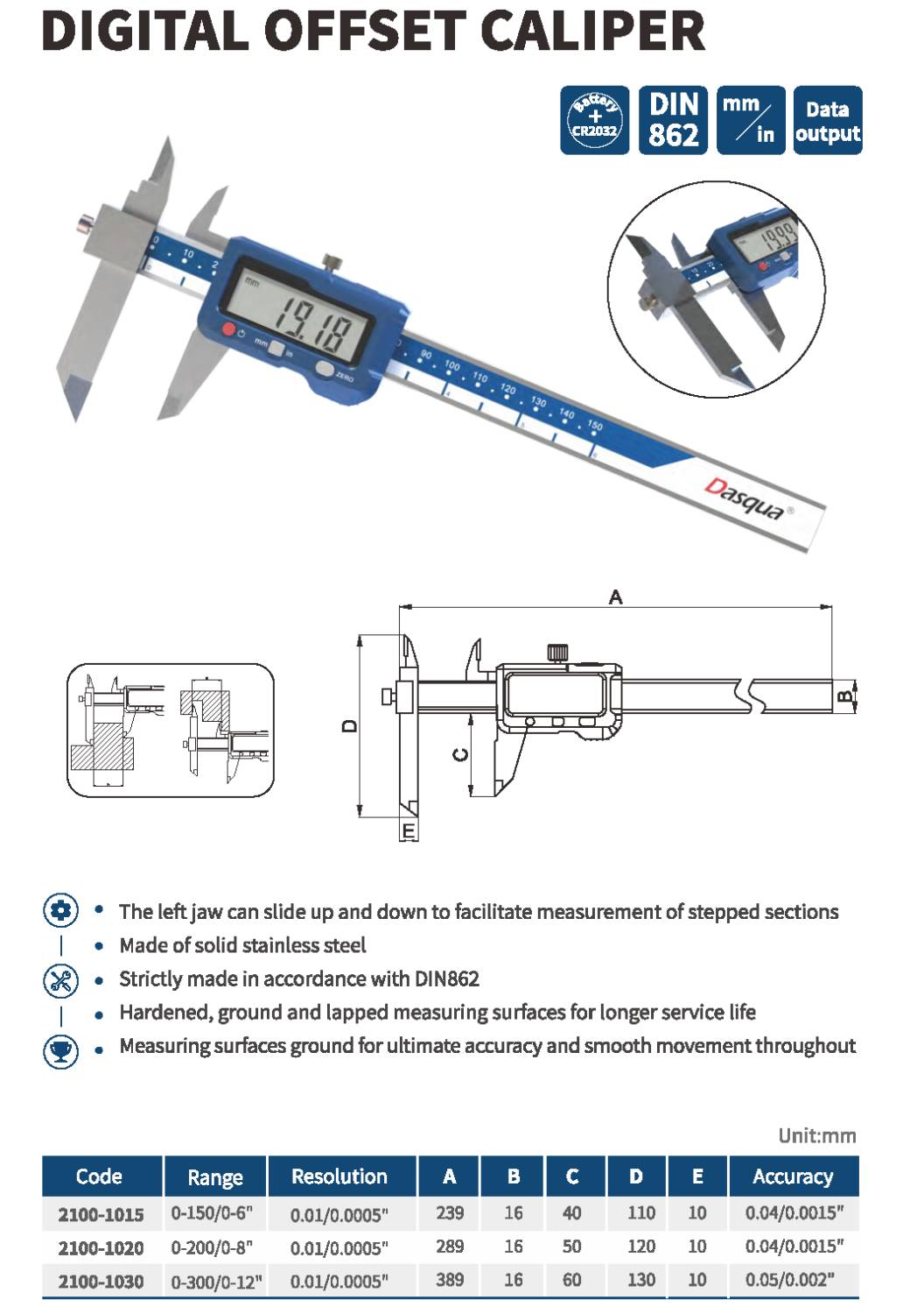 کولیس دیجیتال فک متحرک مدل 1015-2100