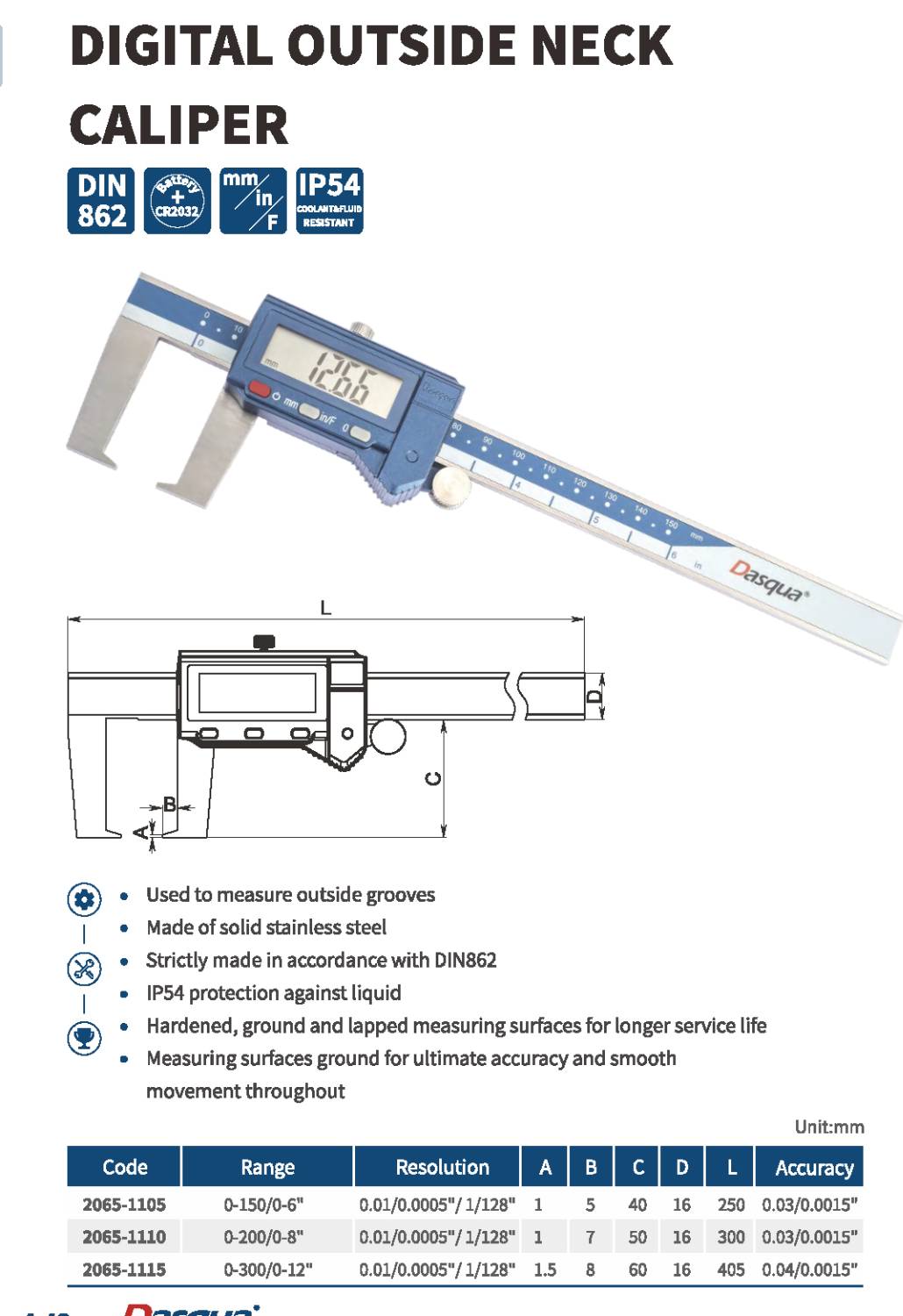 کولیس شیار خارج سنج دیجیتال 1115-2065