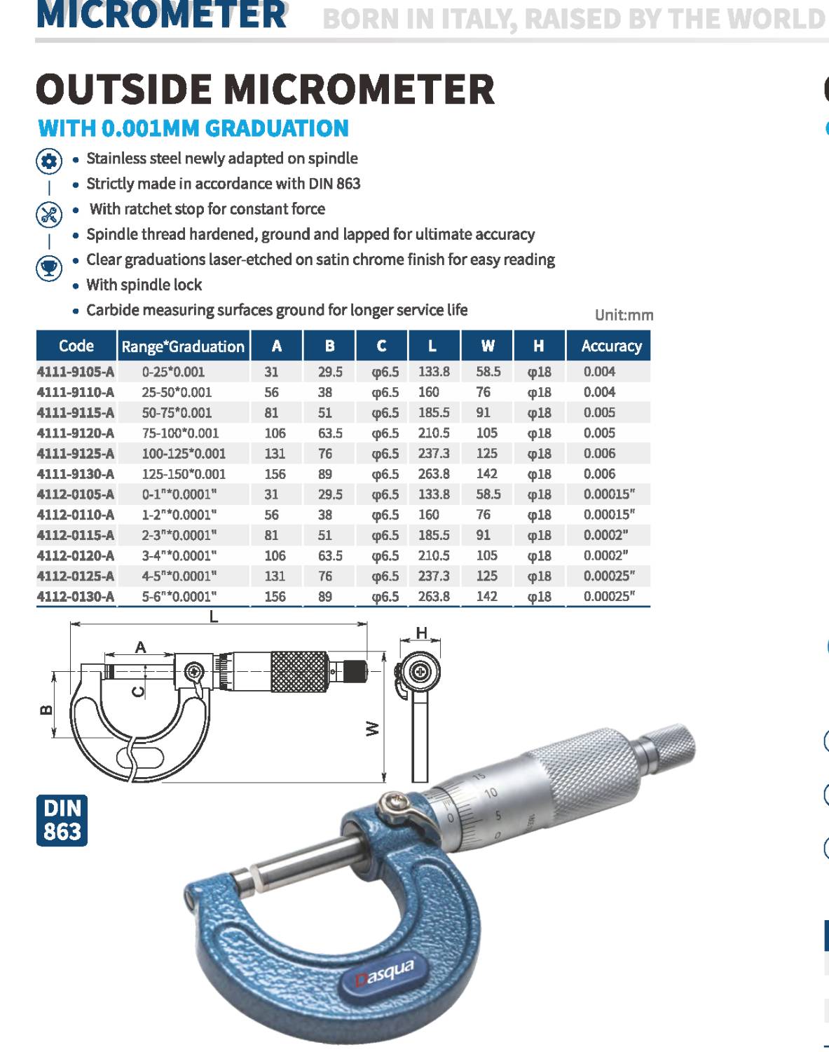 میکرومتر خارج مدل 9110-4111