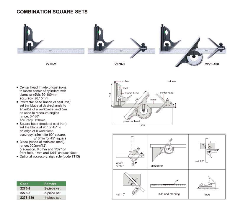زاویه سنج 3 تکه مدل 180-2278 