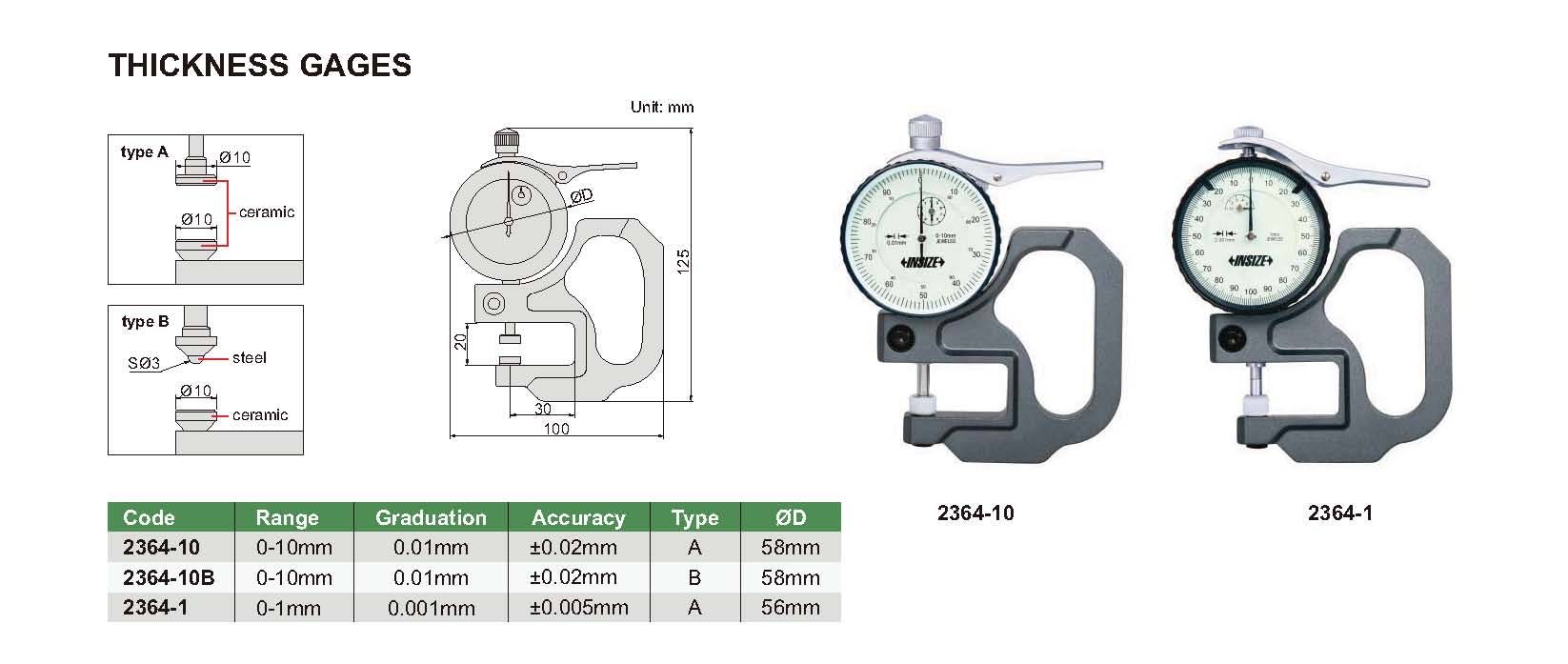 ضخامت سنج ساعتی 1-2364 