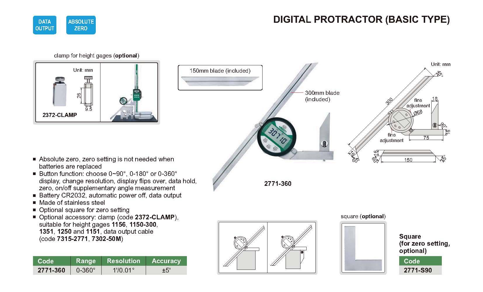 زاویه سنج دیجیتال مدل 360-2771
