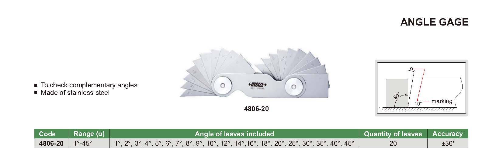 گیج زاویه مدل 20-4806