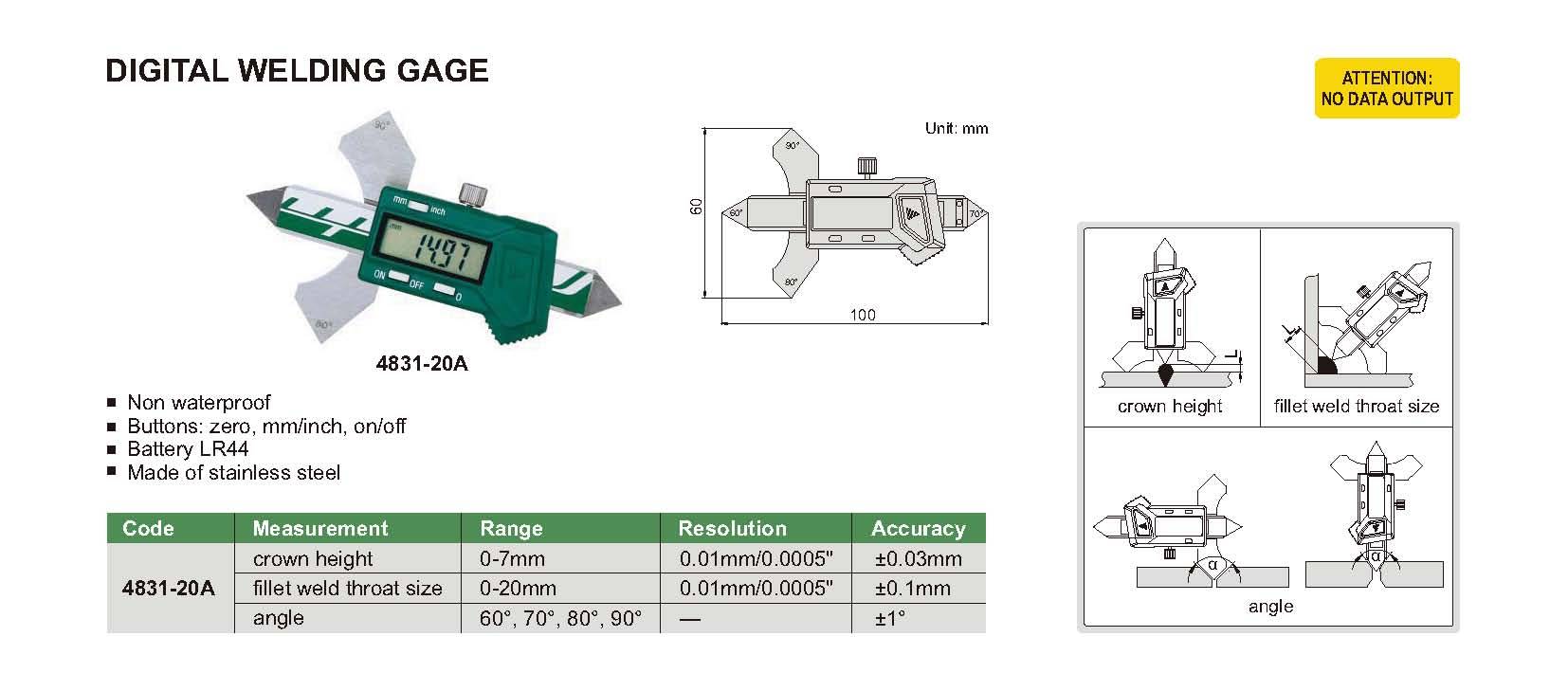 گیج جوش دیجیتال مدل 20-4831 