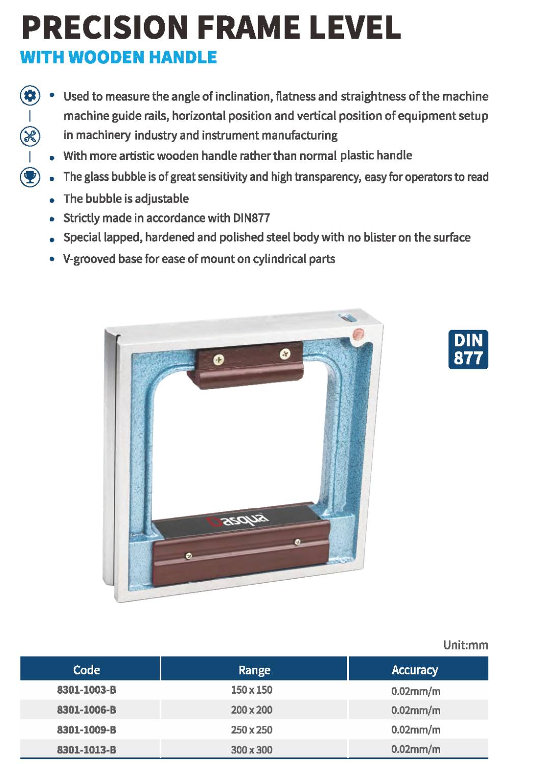تراز صنعتی چهارگوش چوبی مدل 1006-8301