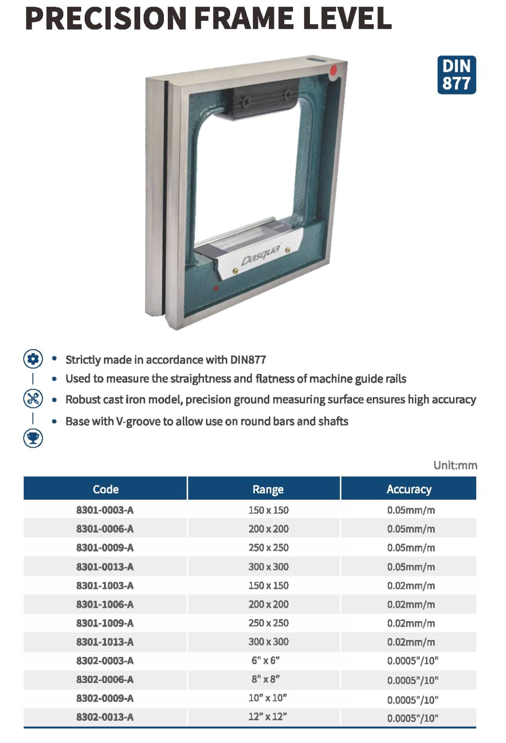 تراز صنعتی چهارگوش مدل 1009-8301