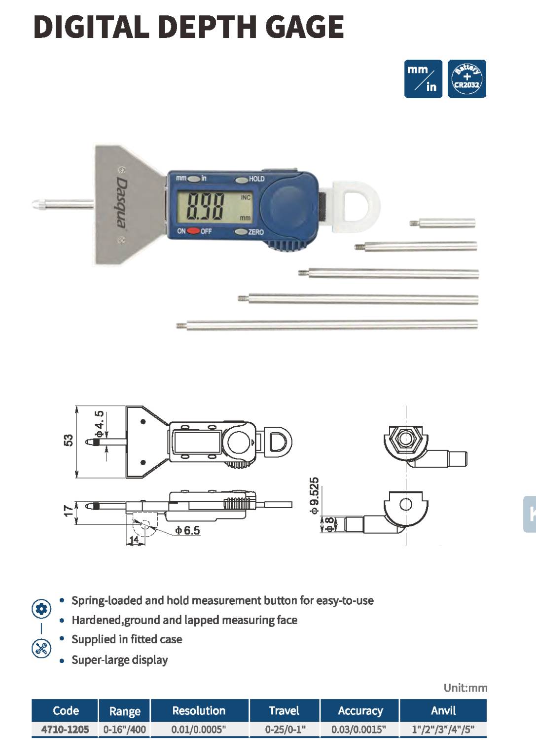 عمق سنج کوچک دیجیتال مدل 1205-4710 
