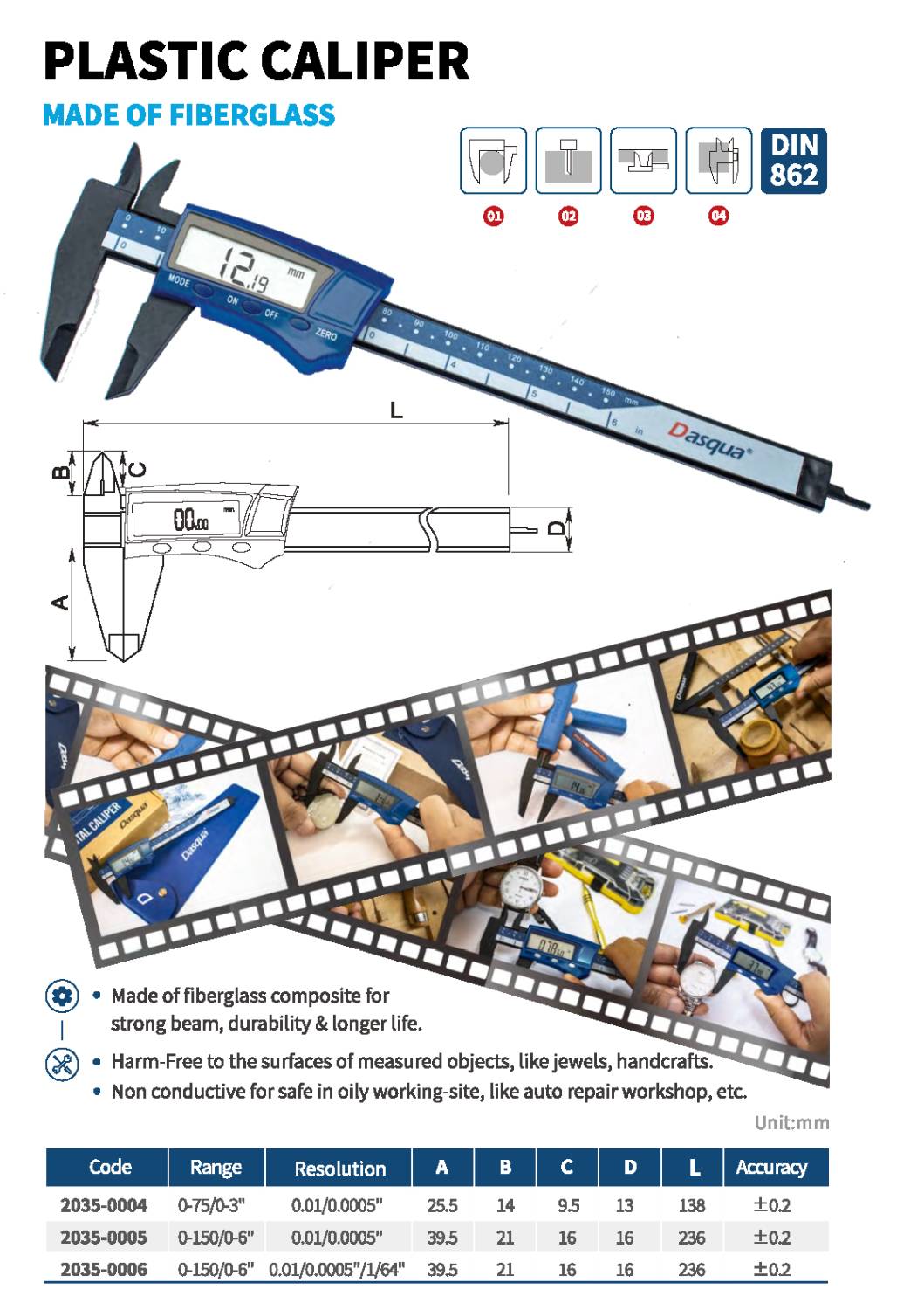 کولیس پلاستیکی مدل 0006-2035 