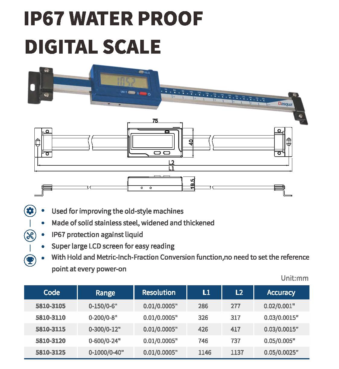 خط کش دیجیتال  مدل 3105-5810