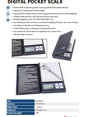 ترازوی جیبی دیجیتال  مدل 2010-1030 