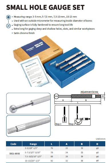 گیج داخل ساعتی تلسکوپی مدل 0005-5921 