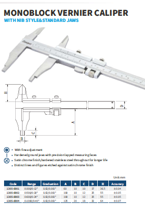 کولیس ورنیه مدل 0003-1305