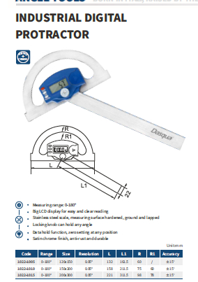 زاویه سنج نقاله ای دیجیتال مدل 1015-1022