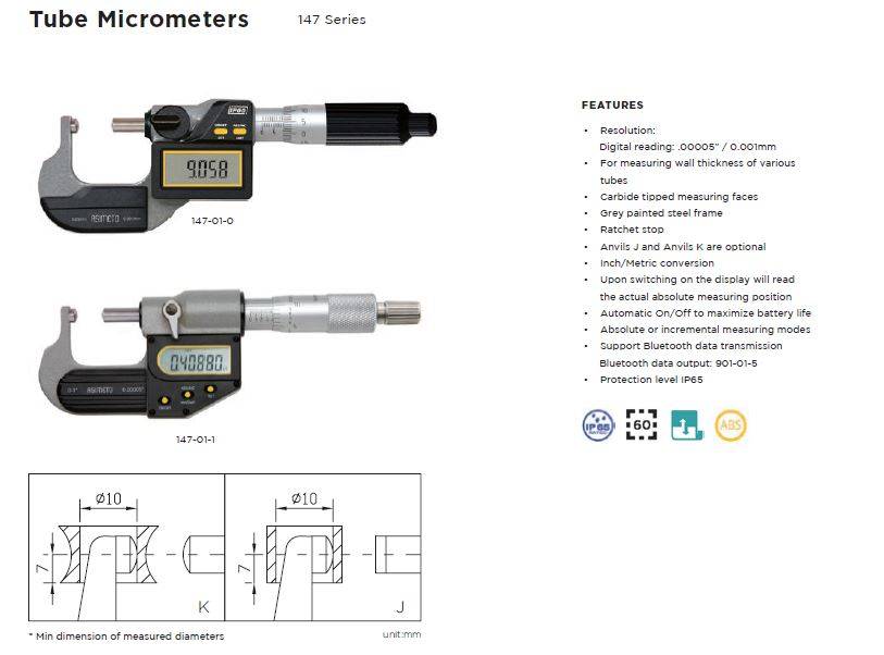 میکرومتر سرگرد دیجیتال 50-25 میلی متر مدل 2-02-147 اسیمتو ASIMETO