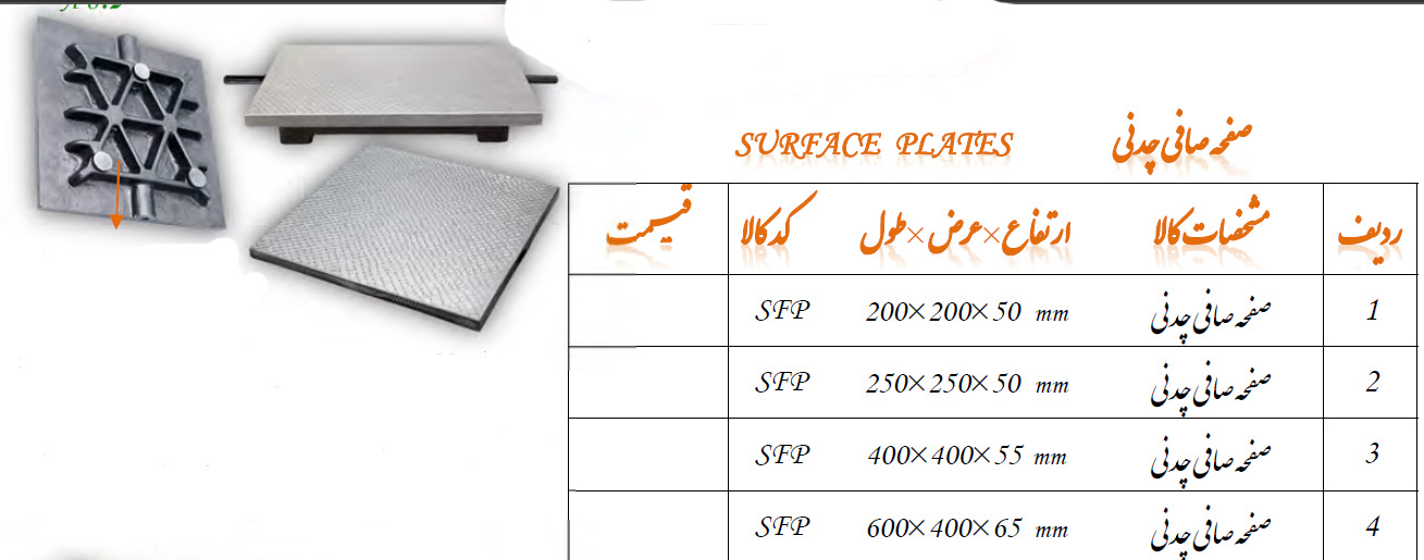 صفحه صافی چدنی سایز 50*200*200 مدل SFP گروز GROZ