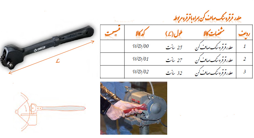 هلدر قرقره سنگ صاف کن سایز 25 مدل WD/00 گروز GROZ
