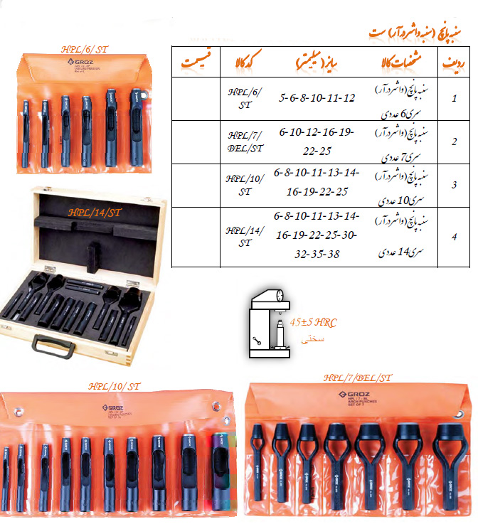 سنبه پانچ سری 10 عددی مدل HPL/10/ST گروز GROZ