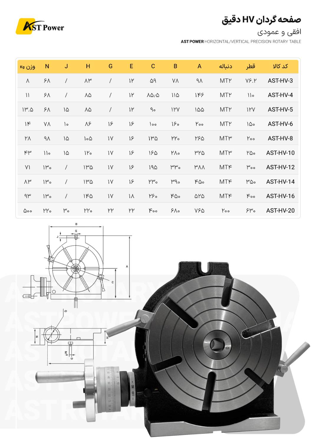 صفحه گردان HV مدل AST-HV10 ای اس تی پاور AST POWER